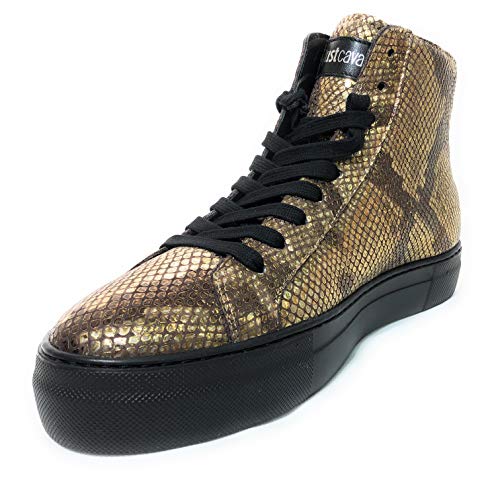 Just Cavalli - Zapatillas de Cuero para Hombre Dorado Dorado Dorado Size: 43 EU