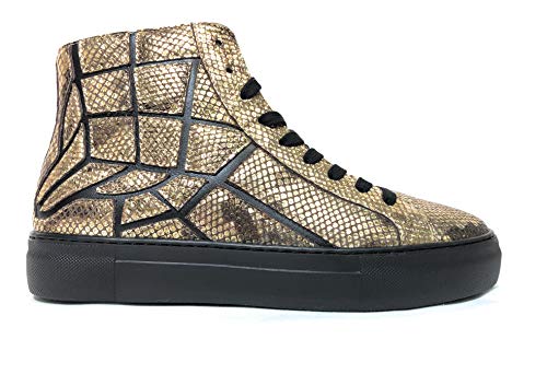 Just Cavalli - Zapatillas de Cuero para Hombre Dorado Dorado Dorado Size: 43 EU