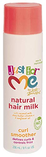Just for Me Champú natural con leche para el cabello, acondicionador de seda y rizador más suave (juego de 3)