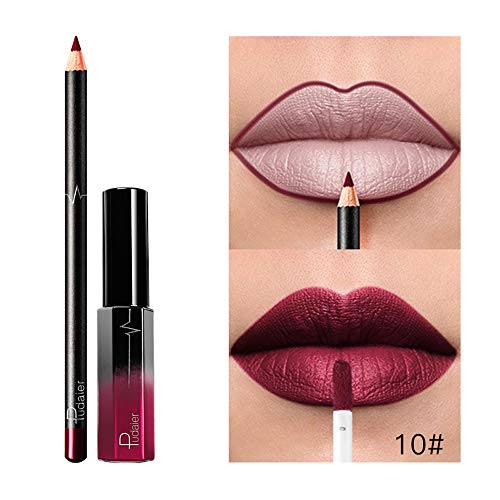 JUTOO 36 color lip lip set delineador de labiosLong Last Lápiz labial Impermeable Mate Líquido Brillante Perfilador de labios Perfilador de cosméticos Set