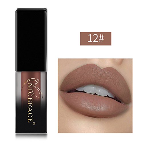 JUTOO Brillo de labios de degradado cuadradoNuevo Lencería de labios Lápiz labial líquido mate Maquillaje de brillo de labios a prueba de agua 18 tonos