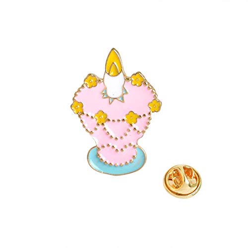 JXtong2 Broche Little Girl Gift Pin Broche Insignias de botón Cute Tea Party Queen of Heart Cupcake Accesorios Coloridos