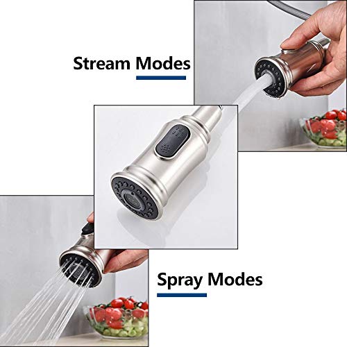 JYHW - Grifo de sensor de cocina de níquel cepillado, extractor, rociador, caño giratorio, mezclador, grifo, fregadero, grifo, 360 grifos, grifos de cocina, agua, España