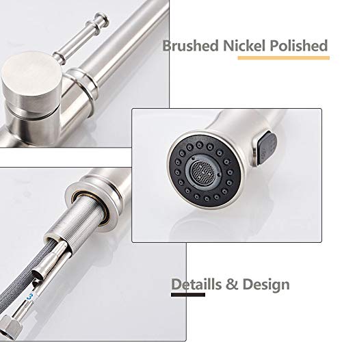 JYHW - Grifo de sensor de cocina de níquel cepillado, extractor, rociador, caño giratorio, mezclador, grifo, fregadero, grifo, 360 grifos, grifos de cocina, agua, España