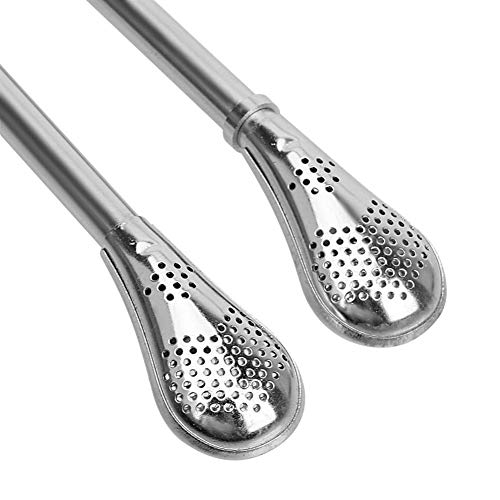 JYSLI Confort Aparearse Jugo Herramienta Reutilizable té de Paja de residuos Cuchara té del Acero Inoxidable Filtro Pajita Spoon Bar Accesorios Caracteristicas (Color : Ordinary Type)