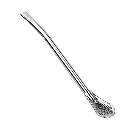 JYSLI Confort Aparearse Jugo Herramienta Reutilizable té de Paja de residuos Cuchara té del Acero Inoxidable Filtro Pajita Spoon Bar Accesorios Caracteristicas (Color : Ordinary Type)