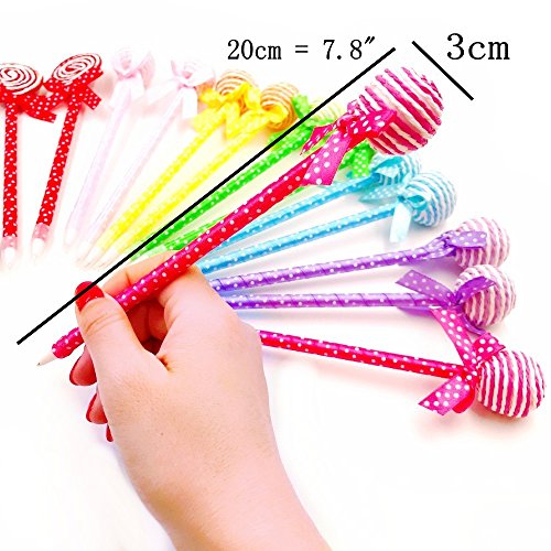 JZK 24 Bolígrafos divertidos forma lollipops para estudiante nños regalo detalles invitaciones cumpleanos navidad infantil