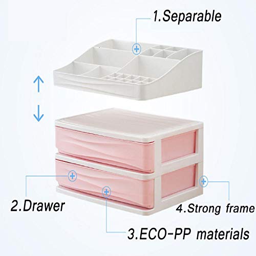 KAD Armario de Maquillaje plástico Armario de cosméticos Caja de cosméticos Recipiente de uñas Caja de Soporte Escritorio Guante 1holder2layers-pink