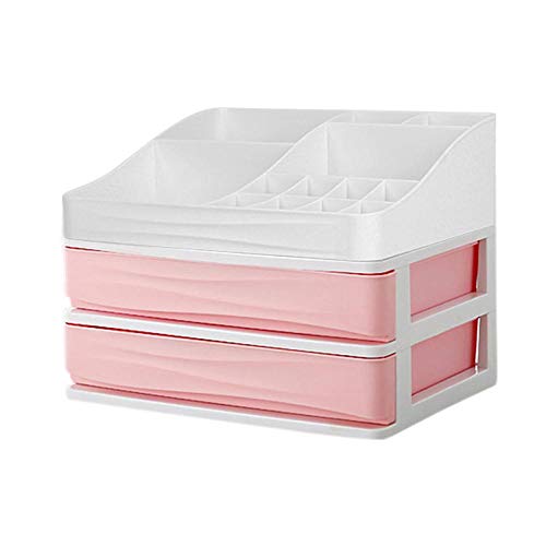 KAD Armario de Maquillaje plástico Armario de cosméticos Caja de cosméticos Recipiente de uñas Caja de Soporte Escritorio Guante 1holder2layers-pink