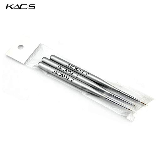 kads 3pcs/set profesional Cepillo del arte del clavo para UV Gel constructor uñas acrílicas Lápices para decorar uñas