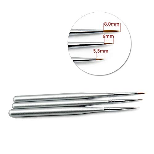 kads 3pcs/set profesional Cepillo del arte del clavo para UV Gel constructor uñas acrílicas Lápices para decorar uñas