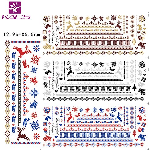 KADS Herramienta de diseño de Navidad sello Placa plantilla de la imagen del clavo de la decoración del arte de la plantilla de Bell Elk los copos de nieve C1