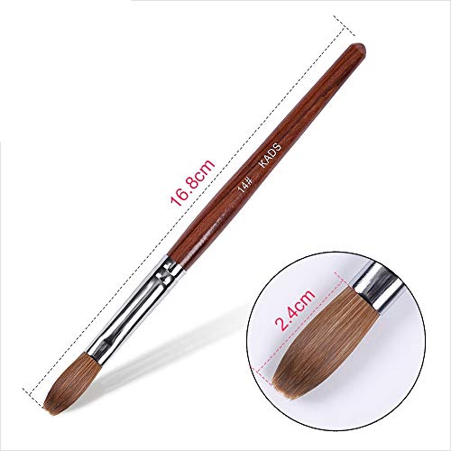 KADS Kolinsky Sable Pen Red wood Acrylic Brush for nail art Nail Art Manicure tool acrylic nail brushes-14# by KADS