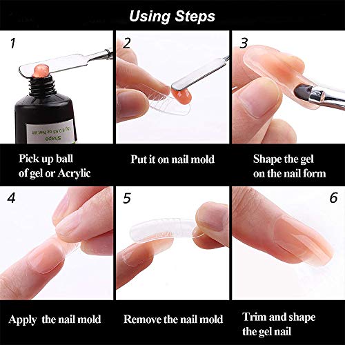 Kalolary 2 en 1 Diseños UV PolyGel Poly Gel Nail Brush Dual-ended Slice Shape Nail Art Tool Cepillos Polygel Herramienta de clavos de para el gel UV de PolyGel Uñas Extensión Multifunal- Rosado