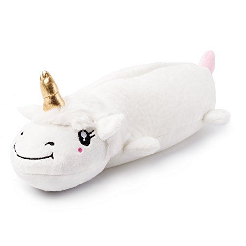 Katara 1825 Estuche Escolar de Peluche Plumier de Lápices Unicornio, Blanco
