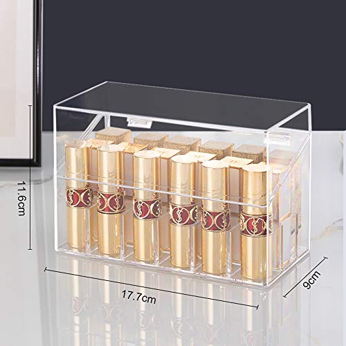 Kcakek Barra de labios cosmética caja de almacenamiento a prueba de polvo apósito transparente Acabado Plataforma cosmética caja de almacenamiento en el baño y dormitorio simple prueba de polvo acabad