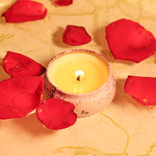 Kedelak - Velas perfumadas con Caja de Hierro, 100% Cera de Soja Natural, Duradera, Limpia, ardiente, Paquete de Caja de Regalo, decoración del hogar, 30 Horas de Quema, un Juego de 4