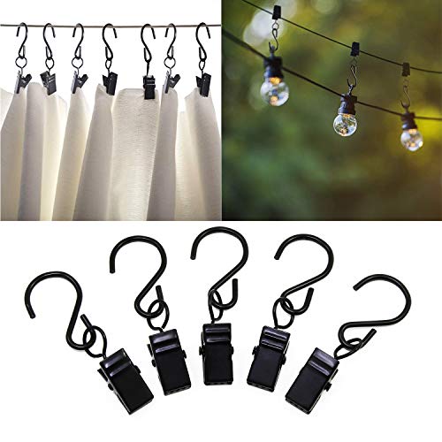 KEESIN - Pinzas para Cortina de Acero Inoxidable con Gancho en Forma de S para Colgar Cortinas, Fotos, decoración del hogar, Paquete de 30