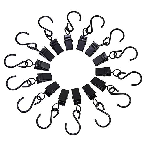 KEESIN - Pinzas para Cortina de Acero Inoxidable con Gancho en Forma de S para Colgar Cortinas, Fotos, decoración del hogar, Paquete de 30