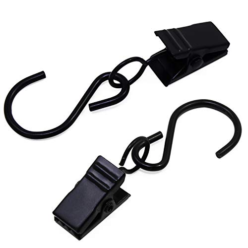 KEESIN - Pinzas para Cortina de Acero Inoxidable con Gancho en Forma de S para Colgar Cortinas, Fotos, decoración del hogar, Paquete de 30