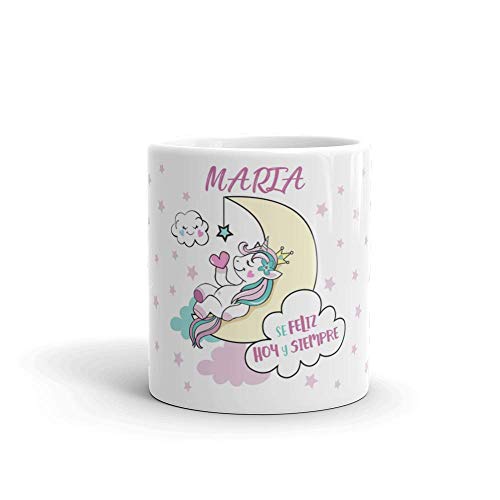 Kembilove Taza de Desayuno Personalizada de Unicornio con Nombre – Tazas Unicornio con Frases Divertidas y Motivadoras - Regalo Original Personalizado Diferentes Modelos de Unicornio 6 Plástico