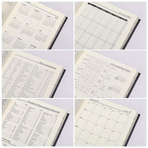 Kesote A5 Agenda 2021 Semana Vista Agenda 2021 Diaria con Tapa Dura, 12 Meses, Páginas en Líneas, Negro