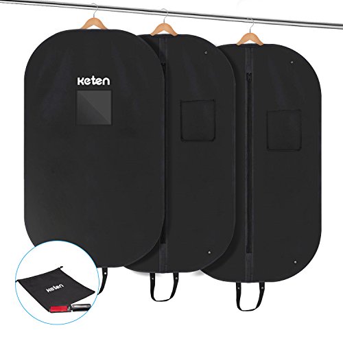 Keten 3 X Funda para Ropa Prémium con Funda para Zapatos Y Cepillo para Pelusas - 100 X 60 cm Bolsa para Trajes Funda para Abrigo/Chaqueta De Traje