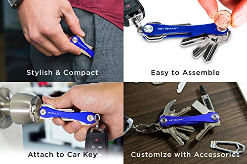 KeySmart - Llavero y Organizador de Llaves Compacto (hasta 14 Llaves, Azul)
