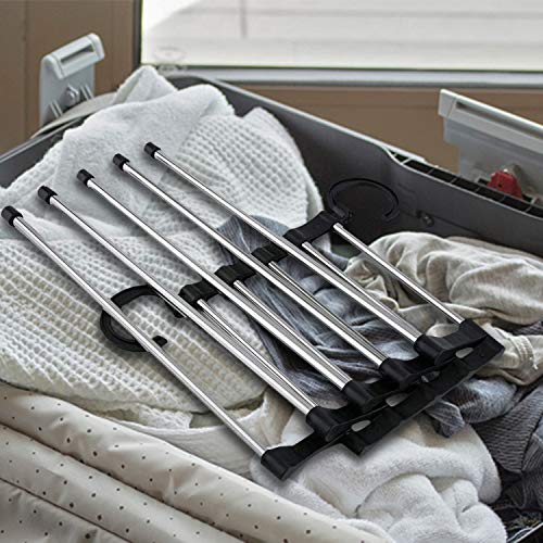 Kikc Perchas Pantalones Multiple, 5 En 1 de Acero Inoxidable Pantalones de MúltiplesPantalones Percha Extensible de Armario Antideslizante para Bufandas Jeans Ropa Pantalones Toallas