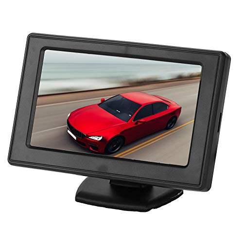 KIMISS Cámara de visión trasera 4.3in, cámara de marcha atrás de monitor de estacionamiento 800x480 TFT LCD Pantalla de escritorio