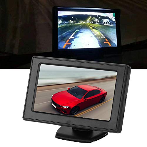 KIMISS Cámara de visión trasera 4.3in, cámara de marcha atrás de monitor de estacionamiento 800x480 TFT LCD Pantalla de escritorio