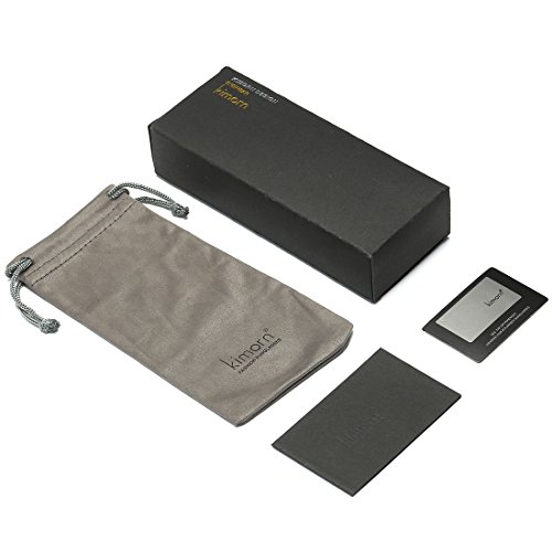 kimorn Polarizado Gafas De Sol Clásico Unisexo Cuerno Rimmed Años 80 Retro AE0300 (Imitación de grano de madera, 52)