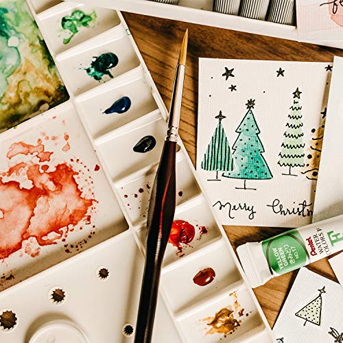 KINBOM Juego de 9 pinceles de pintura en miniatura, pincel de pintura de detalle fino, juego de brochas para acrílico, acuarela, óleo, cara, uñas, pintura de maquetas, dibujo de líneas (negro)