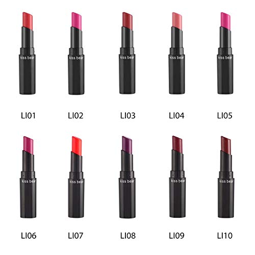 Kiss Bear Lápiz labial mate sin decoloración de larga duración Labios hidratantes Cosméticos Nutritivos Labios impermeables brillantes Herramientas de maquillaje