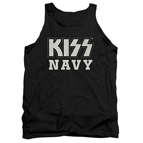 Kiss Hard Rock Band Rock N' Roll Music Kiss - Camiseta sin Mangas para Adulto, Color Azul Marino Negro Negro (XXL