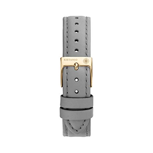 Kistanio KIS-STR-31-098 Stratolia - Reloj de Pulsera para Mujer (Cristal de Zafiro, Correa de Piel Gris), Color Negro