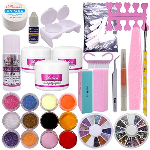Kit completo de manicura, con uñas de en polvo, acrílicas, kit de plumones, arte en tus uñas, DIY, ideas para diseño de uñas de pato