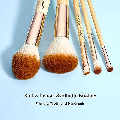 Kit de 25 piezas Brochas de maquillaje profesional Bamboo Beauty Bamboo de la marca Jessup, kit de herramientas de maquillaje, rubor en polvo Foundation Powder BlushesT135