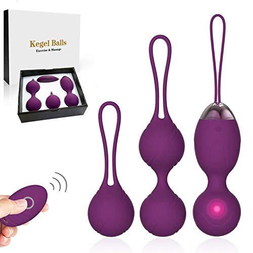 Kit de pelotas Kegel Pesas para ejercicios: masajeador 2 en 1 Bolas Ben Wa para principiantes Control remoto inalámbrico inalámbrico de silicona Masajeador, ejercicio pélvico recargable de Kegel