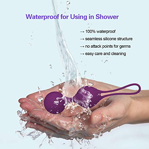 Kit de pelotas Kegel Pesas para ejercicios: masajeador 2 en 1 Bolas Ben Wa para principiantes Control remoto inalámbrico inalámbrico de silicona Masajeador, ejercicio pélvico recargable de Kegel