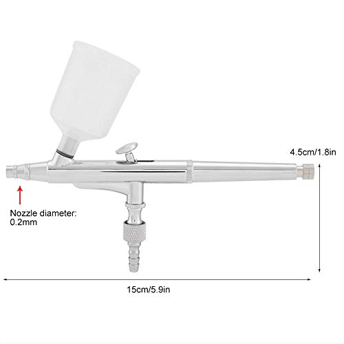 Kit de Sistema de aerografía, Multifuncional Kit de aerografía de Doble acción Aguja Pistola de Gran Capacidad Pistola de Pintura Herramientas artísticas (0.2mm)