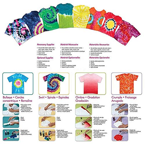 Kit Tie-Dye de un Solo Paso, 5 Colores Rainbow Set Tejido Pinturas Textiles Kit Tie Dye Kit DIY Ropa Graffiti Dye Party Supplies Kit de Pintura Permanente de Colores restaurados Kit de Tinte