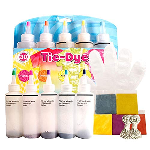 Kit Tie-Dye de un Solo Paso, 5 Colores Rainbow Set Tejido Pinturas Textiles Kit Tie Dye Kit DIY Ropa Graffiti Dye Party Supplies Kit de Pintura Permanente de Colores restaurados Kit de Tinte