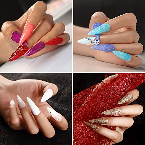 Kit Uñas Acrilicas Completo Profesional Kit de Manicura Uñas Acrílicas Accesorios y Decoraciones 12pcs Pedrería Uñas Limas y Acrilico Nail Art