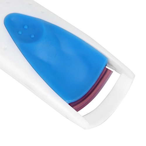 Kitechildhood Rizador de pestañas eléctrico con calefacción, Funciona con batería, Herramienta para rizar pestañas de Ojos, Color Blanco y Azul