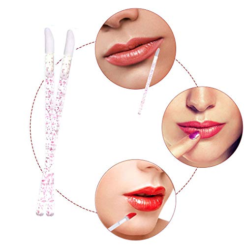 Kits de herramientas de maquillaje de 200 piezas, pincel de labios desechable de cristal, pincel de pestañas rojo desechable, conjuntos de pinceles de maquillaje diario (C-Rose Red)