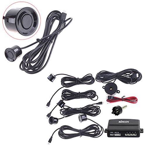 KKmoon Sistema de Aparcamiento Revés Reserva Alerta de Sonido + 4 Sensores (Negro)