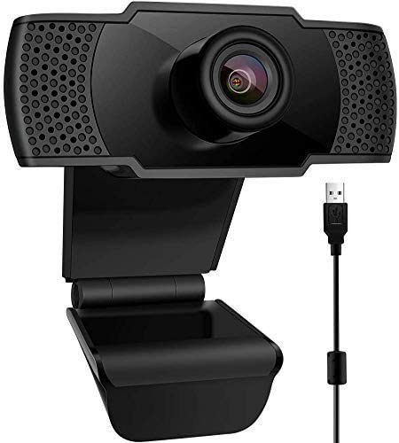 KKUYI 1080P Webcam con Micrófono, USB HD Cámara Web,Plug & Play,Computadora Portátil PC Webcam HD para FaceTime, Skype, Streaming, Videollamadas, Estudios con Clip Giratorio