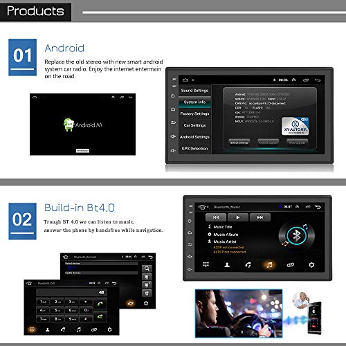 KKXXX KX1018 2 DIN Android 7.1 Música MP3 MP4 MP5 Autoradio Am FM Navegación GPS Enlace Espejo BT Llamada Manos Libres Control del Volante 7 Pulgadas Pantalla táctil 1GB RAM Quad Core