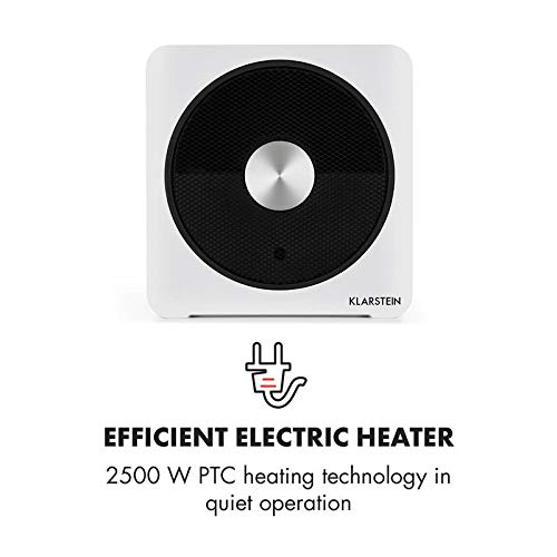 Klarstein HeatPal Bloxx Calefacción eléctrica - Estufa, 2500 W, Control vía App por módulo WiFi, Temporizador, Apagado, Control de Temperatura, Filtro, Blanco